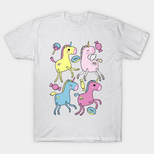 Sweet Unicorns T-Shirt by crazypangolin